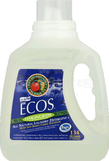 „Earth Friendly Products“ skystas skalbinių skystis ECOS iki. su citrinžole, audinių minkštiklis jau pridėtas (100 kartų)
