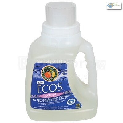 Earth Friendly Products ECOS šķidrais veļas mazg. līdz. ar lavandu, jau pievienots veļas mīkstinātājs (50 reizēm) 