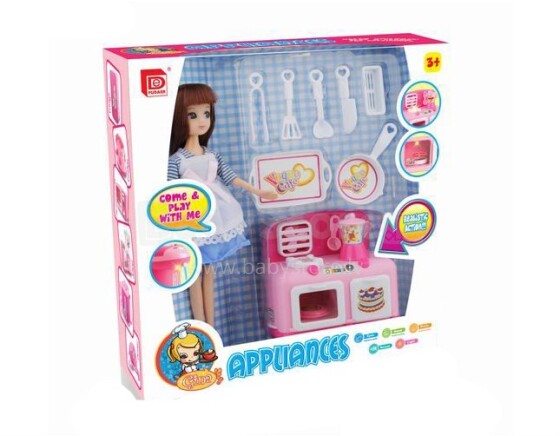 CHS - Appliances Virtuves kompekts + lelle (Kitchen set with doll) T3201 