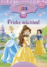„Disney Princesses“ pratimų knygelė su lipdukais 123 Malonu mokytis 5+ ir latvių kalbomis