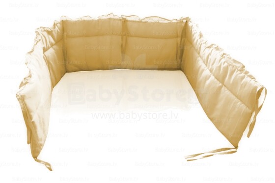 MimiNu Kokvilnas apmalīte bērna gultiņai ar kantīti 360 cm