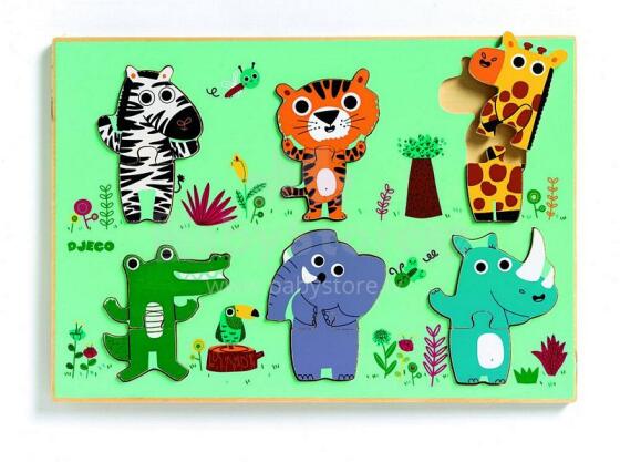 DJECO Wooden Puzzles Coucou - croco DJ01258