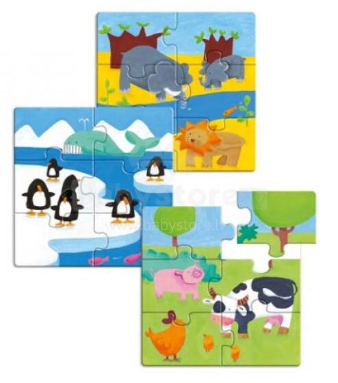 DJECO Wooden Puzzles DuoAnimo DJ01552