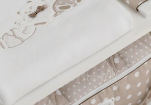 Erbesi Pisoloni White/Tortora Art.49359 Детское одеяло с вышивкой и аппликацией 110x130 см
