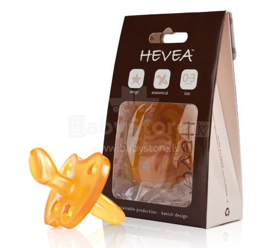 Hevea Star&Moon Art.214103   анатомическая Пустышка из 100% натурального каучука 0-3 мес.