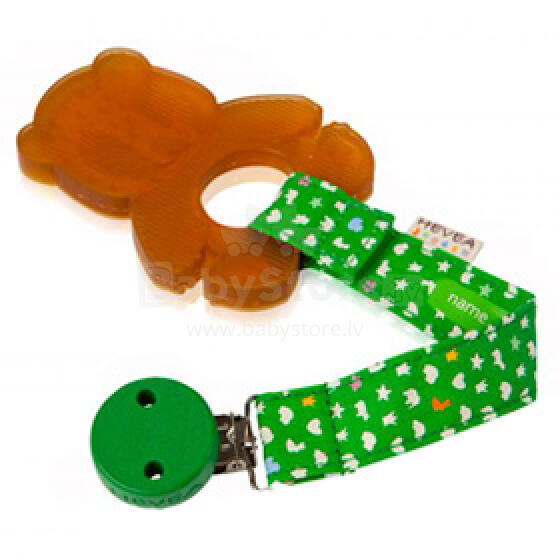 Hevea Hand Made Soother Chain green