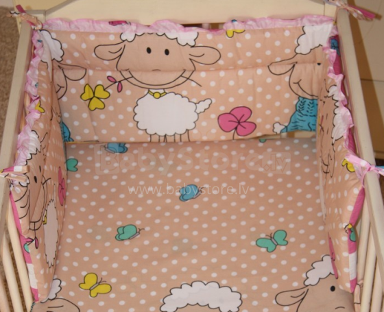 MimiNu MimiNu Sheeps in Hearts Bed bumper 180 cm