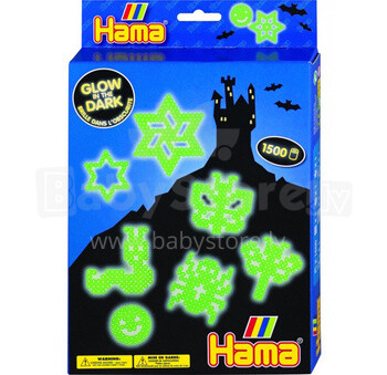 Hama 3414H  MIDI glow in the dark beads