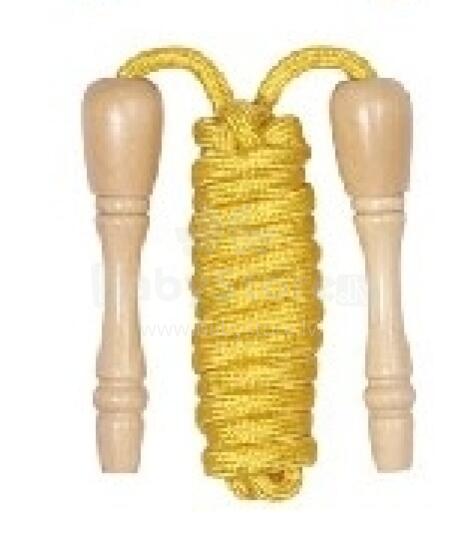 Goki VGGK105a Skipping rope with varnished wooden-screw-handle (yellow)