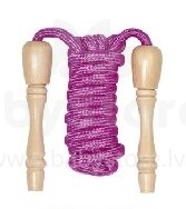 „Goki VGGK105a“ šuolio virvė su medine rankena (violetinė)