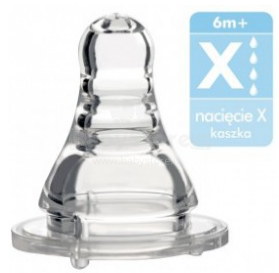 BabyOno 1203 Silicone standard teat 6+m 