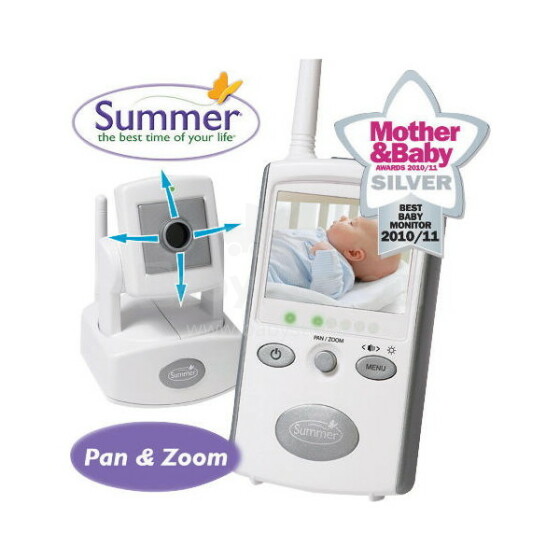 Summer Infant Best Zoom View™  02641 Цифровой Видео Монитор - Видео няня с функцией масштаба изображения UK адаптер, Type G , 240V, 2.4 Mhz