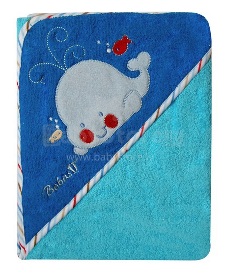 Bobas Art. PEL Детское хлопковое махровое полотенце с капюшеном и аппликацией 80х80 см