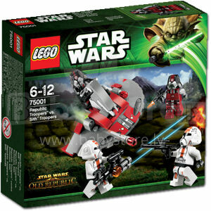 „Lego“ „Žvaigždžių karų“ Respublikos kariai prieš Sith Warrior 75001