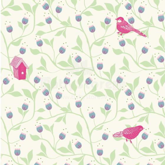 Djeco Wallpapers Strips Blue Flowers DD04275