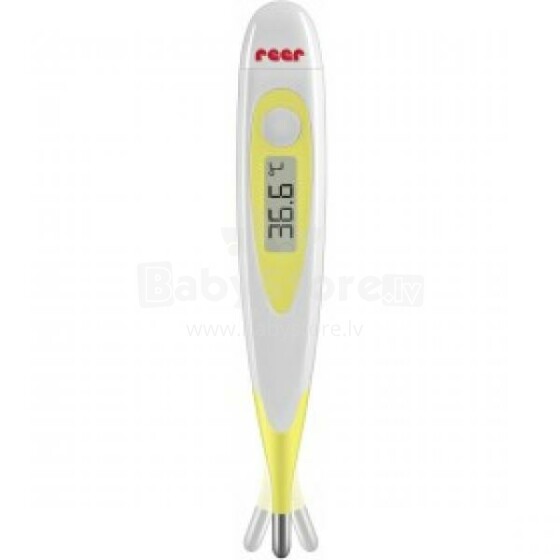 REER 9844 Digital clinical thermometer with flex. test prod., yellow