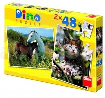 DINO TOYS - Puzzle 2x48 - Животные 38122D