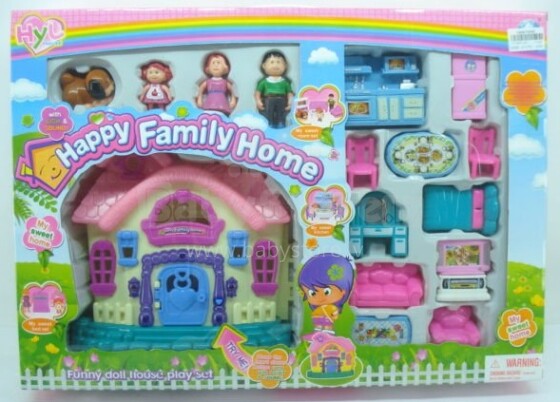 „4KIDS“ 8046 straipsnis „Happy Family Home Doll house“