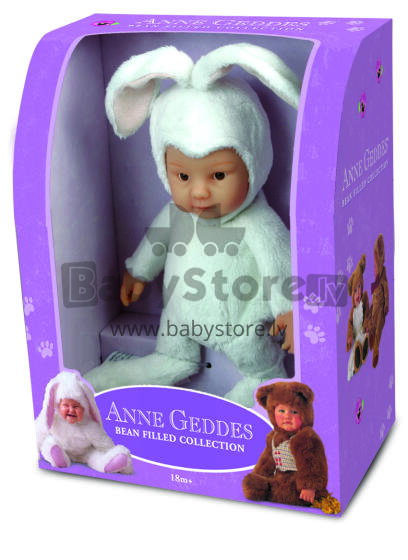 Anne Geddes doll siting rabbit white AN 579407