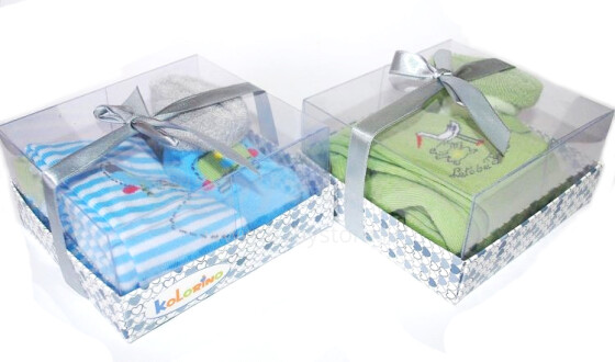 Kolorino Dewex GiftBox Bērnu stilīgas zeķubikses ar zaķītēm komplektā dāvanu kastē [56/62; 68/74cm]