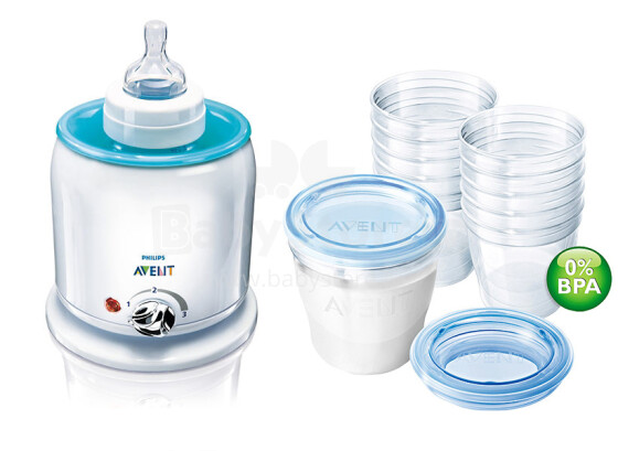 AV 0573 Philips AVENT promo Express Bottle and baby food warmer +Philips AVENT VIA cups with lids (10 pcs.)