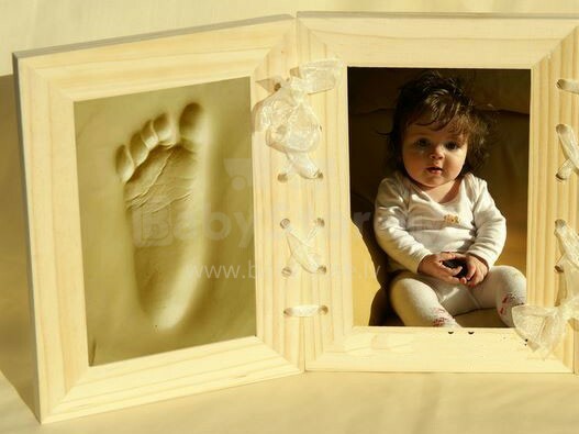 Art for baby Art.55704 Hand and Foot Print Natural  Frame with memory prints