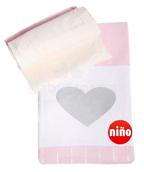 NINO-ESPANA Bērnu gultas veļas komplekts Cuoricini pink 2