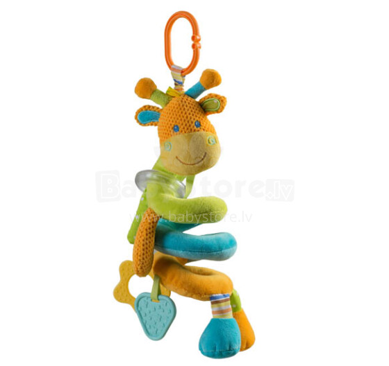 Žaislas „BabyOno 1328“ iš veliūro - spiralinė žirafa