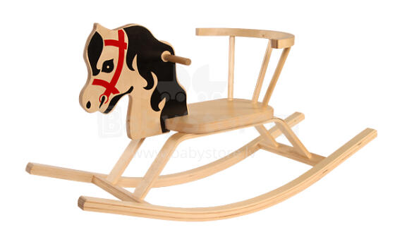 TROJA Wooden Rocking Horse Ojars– Classic Design Icon, Safe and Timeless, 0+ Years
