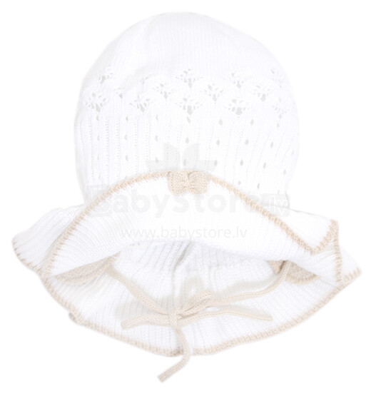 Lenne'14 Paula Art.14241-001  Knitted cap Вязанная детская хлопковая шапка для девочек на завязочках