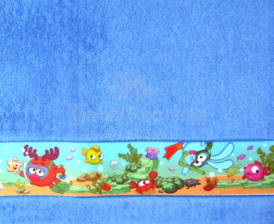 „Baltic Textile“ kilpiniai rankšluosčiai Medvilninis kilpinis rankšluostis su vaikų paveiksliuku „Smešariki 50X70“