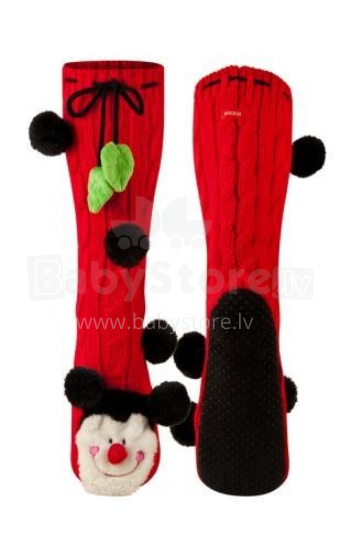 SOXO 69852 Women's knitted upper knee slippers with animal motives