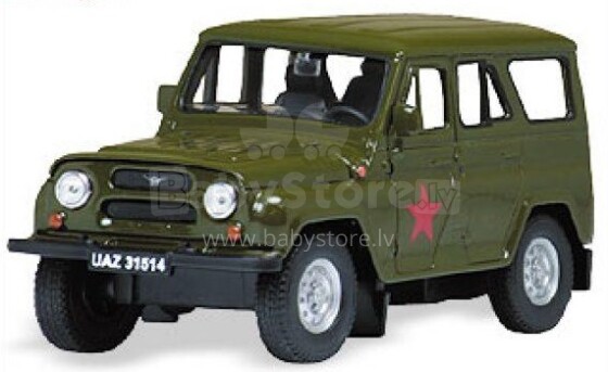Autotime collection 11445W-EU  Детская коллекционная металлическая  машинка UAZ 31514 ,масштаб 1:34,Военная