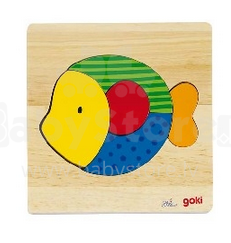 Goki VG57810 Bērnu attīstoša koka puzle 'Zivtiņa'