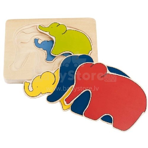 Goki GK57883 Cards-puzzle 'Elephants' 
