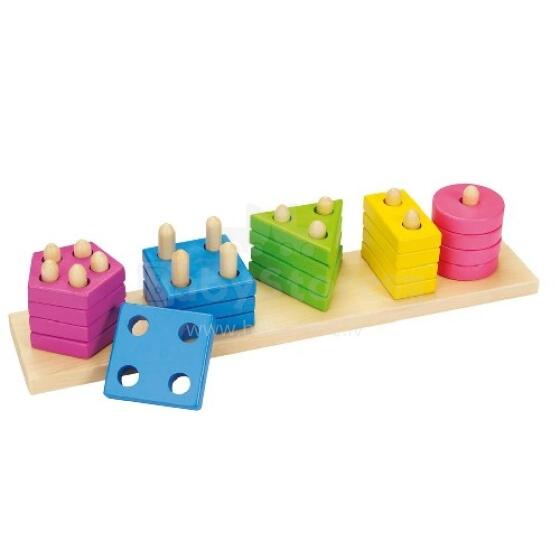 Goki Art.VG58927 Wooden puzzle Geometric shapes