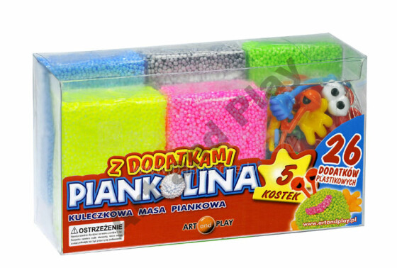 Art and Play Piankolina Art.10.000.605 Комплект шариковой массы для лепки Play Foam 5 шт. c аксессуарами (26 шт.)