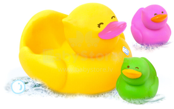 Bkids Art.003724 New Happy Duck Family Rotaļlieta vannai Pīle ar mazajiem