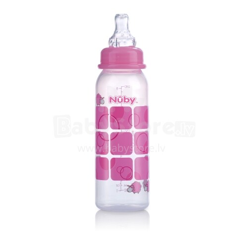 Nuby Art. 1160 Pink Anti-koliku barošanas pudele 240 ml