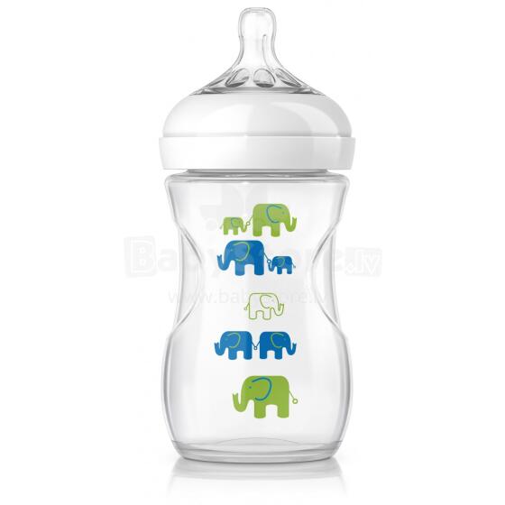 Philips Avent Natural Elephant Deco Art.SCF627/16  Бутылочка для кормления  не содержит Bisphenol A (260мл.) , 1M+