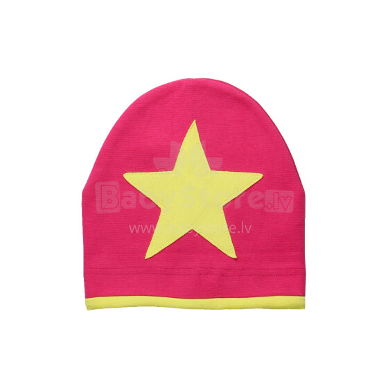 Kivat KIV 328-28/53 Cepure ar zvaigzni,rozā krāsa ar dzelteno  zvaigzni