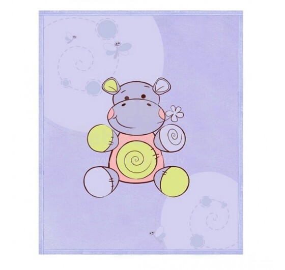 Vaikiškas medvilninis antklodė „Lorelli Green Hippo“ 85x110 cm