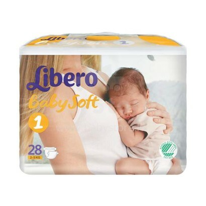 „Libero Baby Soft 1“ vystyklai (2-5 kg) 28 vnt.