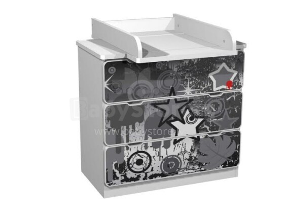 AMI 3S Decor  Bērnu stilīga kumode ar pārtinamo galdiņu 82x80x45,5cm