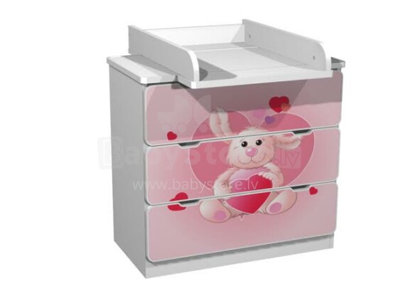 AMI 3S Love Bērnu stilīga kumode ar pārtinamo galdiņu 82x80x45,5cm