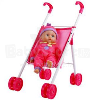 Lissi 12400I vežimėlis su kūdikių reklamos rinkiniu Lėlė Lissi (30 cm) + lėlių vežimėlis