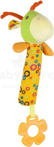 SunBaby Art. 591/1219 Velūra rotaļlieta ar pīkstuli un zobu riņķi 'Žirafe'