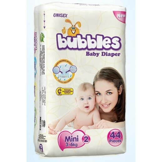 Alsafa Bubbles Mini 2 diapers 3-6kg 44pcs.
