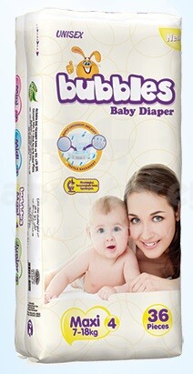 Alsafa Bubbles Maxi 4 diapers 7-18kg 36pcs.