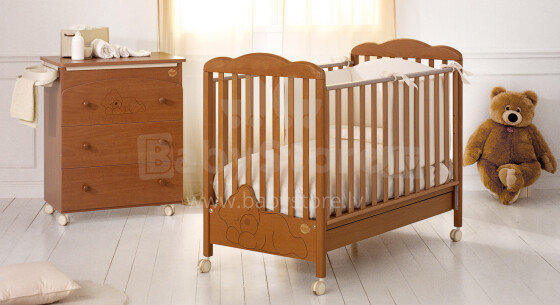 Baby Expert Coccolo  Детская эксклюзивная кроватка Cherry Platino, цвет: вишнёвый/платиновый